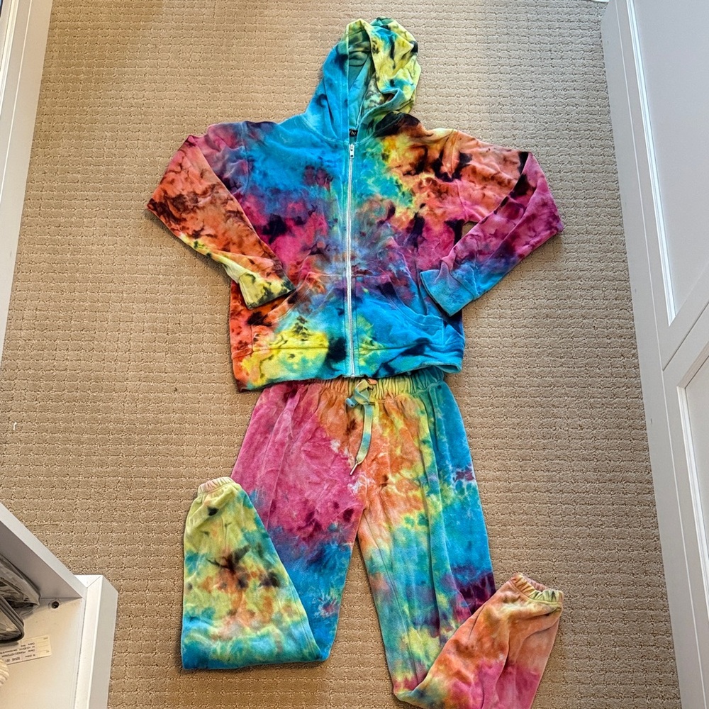 FBZ girls size XL Tie-Dye Hoodie and Joggers Set